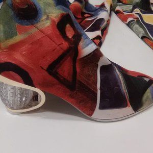 REAVE Multi-colored Boots,Stretch,Thigh hi